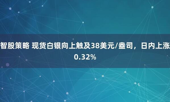 智股策略 现货白银向上触及38美元/盎司，日内上涨0.32%